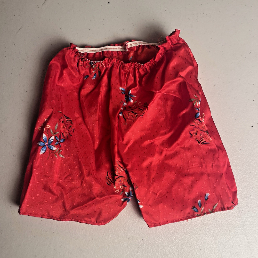 Vintage Coleco Cabbage Patch Kids Oriental Red Silk Flower Print Shirt Top Set - Picture 11 of 11